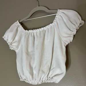 White cropped blouse